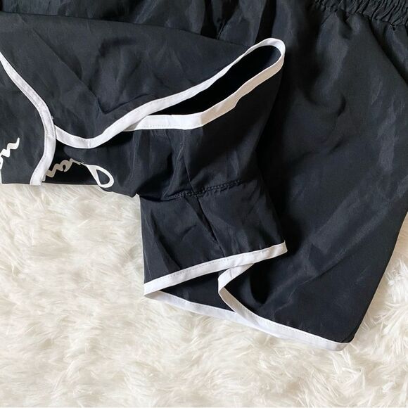 Champion Black Athletic Shorts with White Trim - Picture 5 of 5